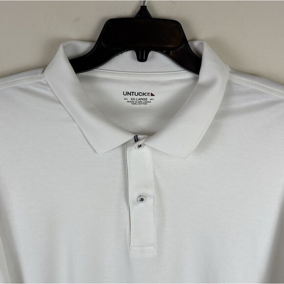 Men’s Untuck It Polo Shirt / White / Short Sleeve / Size XXL - Picture 2 of 5